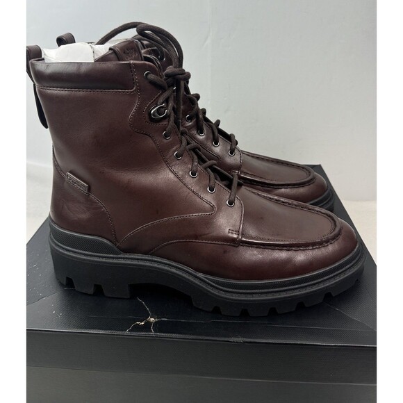 COACH Men\'s Connor Brown Leather Zip Boots Size: 12 D